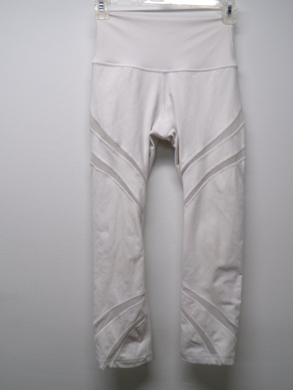 Lululemon Wunder Under High Rise Crop 21” Mesh Leggings W6AZYS Sz 4 White